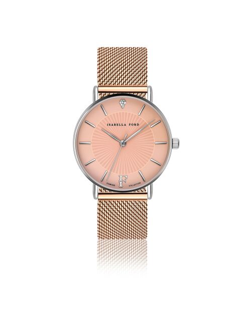 Montre Allure en Acier & Diamant rose doré