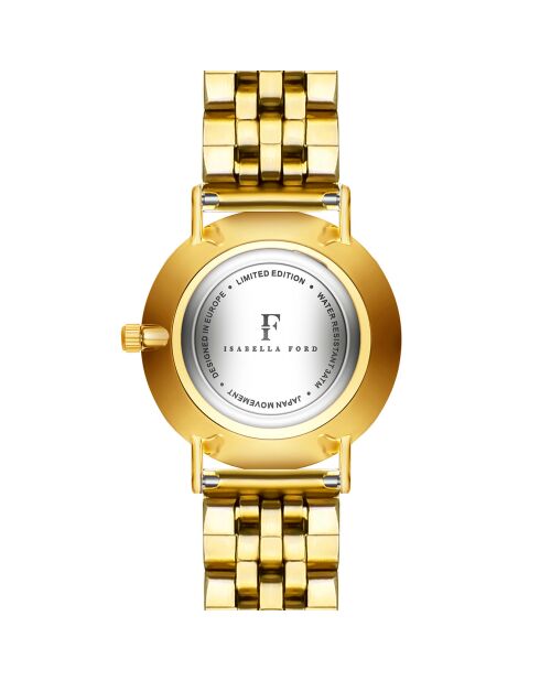 Montre Luna en Acier & Diamant dorée