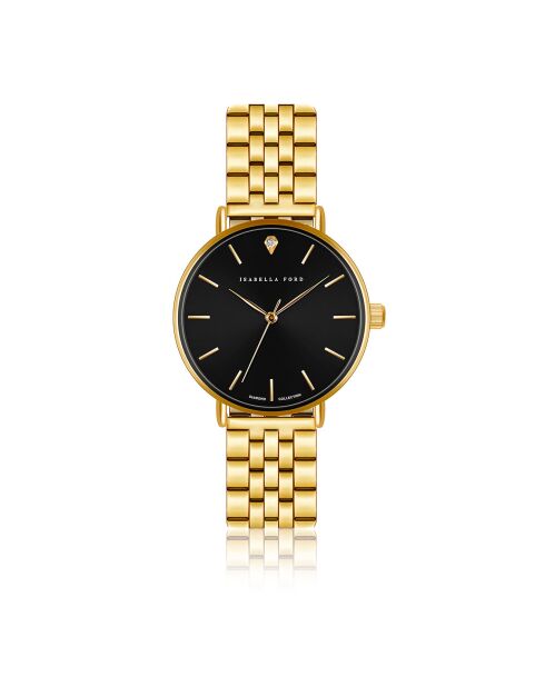 Montre Luna en Acier & Diamant dorée