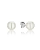Boucles d'oreilles Diane en Acier & Perle de coquillage argentées