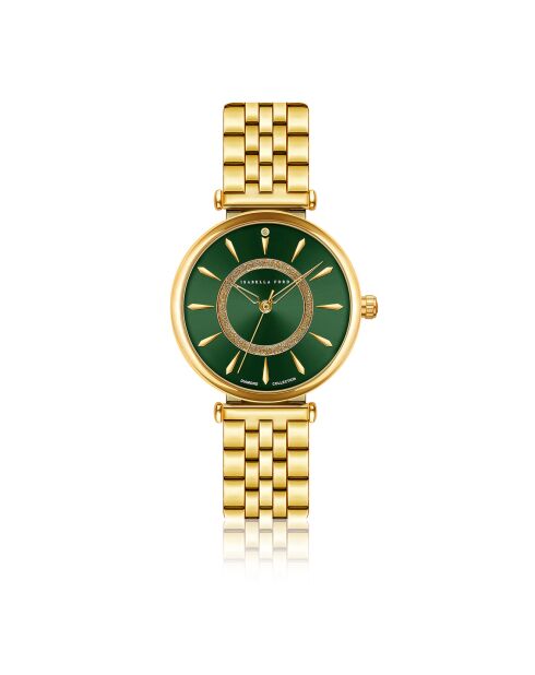 Montre Nathalle en Acier & Diamant dorée