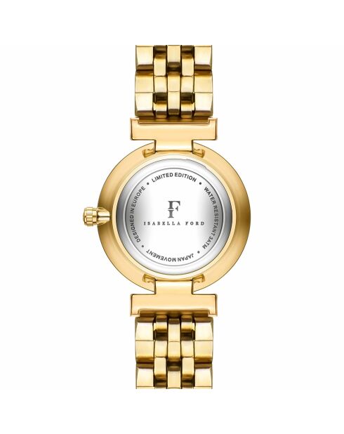 Montre Nathalle en Acier & Diamant dorée