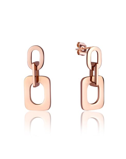 Boucles d'oreilles Laura en Acier rose doré