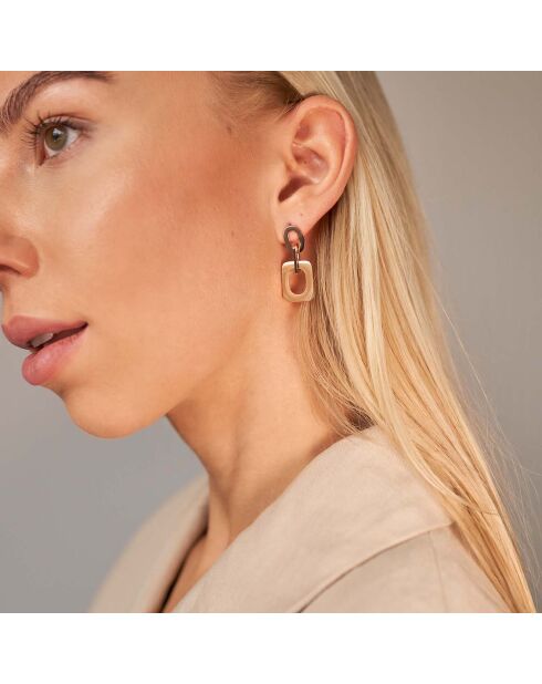 Boucles d'oreilles Laura en Acier rose doré