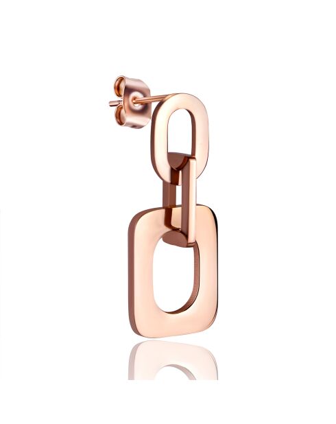 Boucles d'oreilles Laura en Acier rose doré