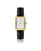 Montre Eulalie en Cuir & Diamant noire