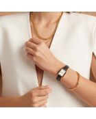 Montre Eulalie en Cuir & Diamant noire