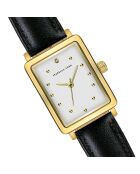 Montre Eulalie en Cuir & Diamant noire