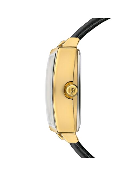 Montre Eulalie en Cuir & Diamant noire