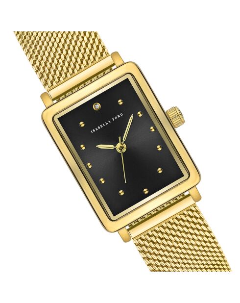 Montre Cléophée en Acier & Diamant dorée