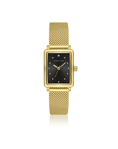 Montre Cléophée en Acier & Diamant dorée