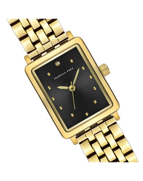 Montre Cléophée en Acier & Diamant dorée