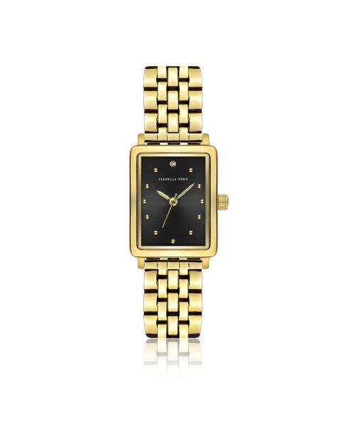 Montre Cléophée en Acier & Diamant dorée