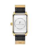Montre Cléophée en Cuir & Diamant noire