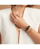 Montre Cléophée en Cuir & Diamant noire