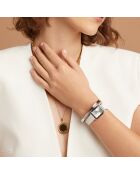 Montre Isaure en Cuir & Diamant blanche