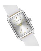 Montre Isaure en Cuir & Diamant blanche