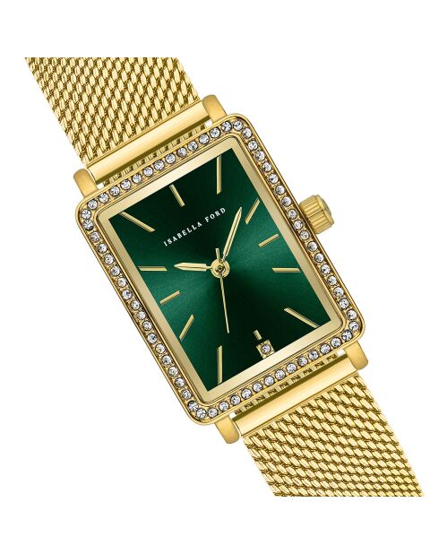 Montre Zélie en Acier & Diamant dorée