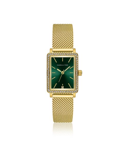 Montre Zélie en Acier & Diamant dorée