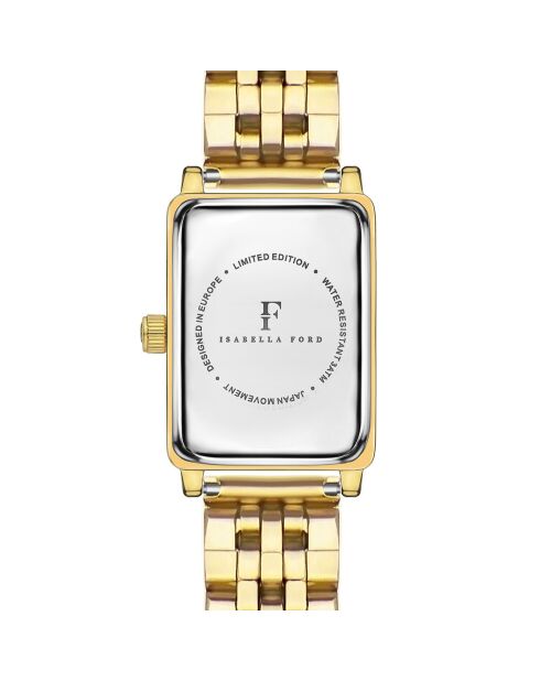 Montre Zélie en Acier & Diamant dorée