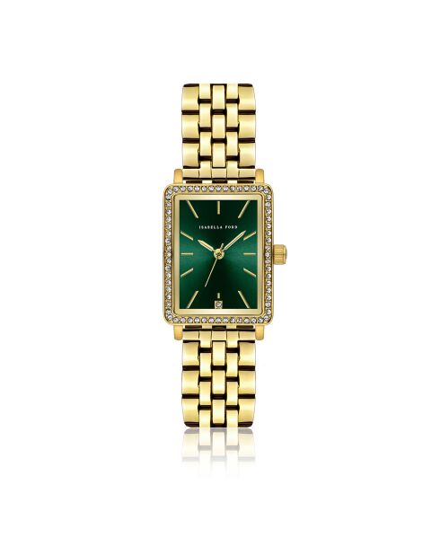 Montre Zélie en Acier & Diamant dorée