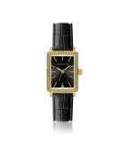 Montre Adélaïde en Cuir & Diamant noire