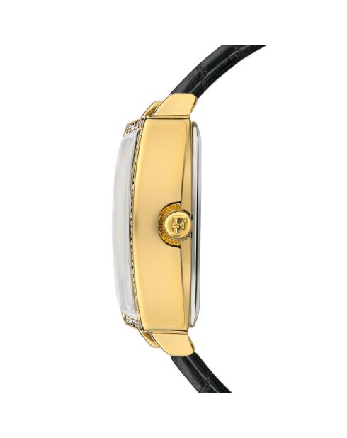Montre Adélaïde en Cuir & Diamant noire