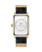 Montre Adélaïde en Cuir & Diamant noire