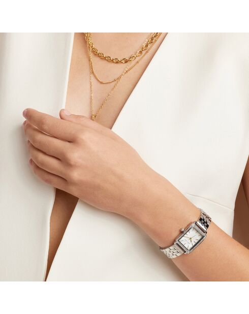 Montre Agathe en Acier & Diamant argentée