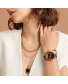 Montre Capucine en Cuir & Diamant marron