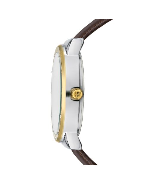 Montre Capucine en Cuir & Diamant marron