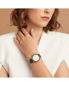 Montre Héloïse en Cuir & Diamant noire