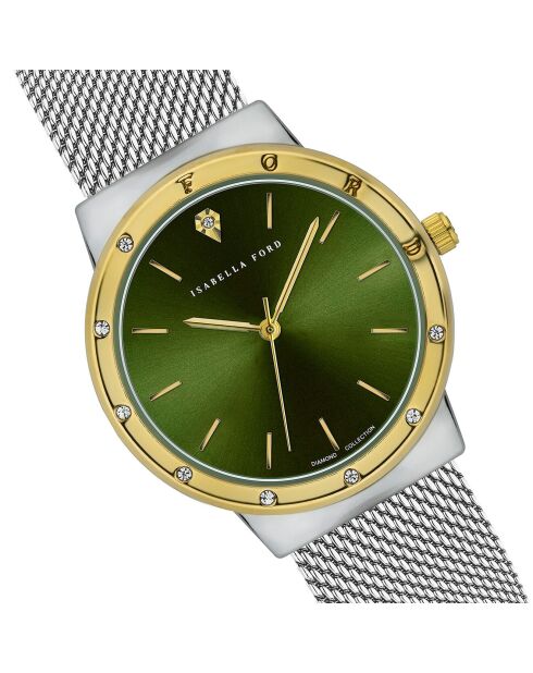 Montre Olympe en Acier & Diamant argentée