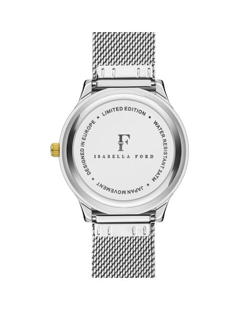 Montre Olympe en Acier & Diamant argentée