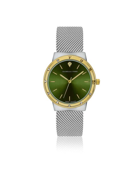 Montre Olympe en Acier & Diamant argentée