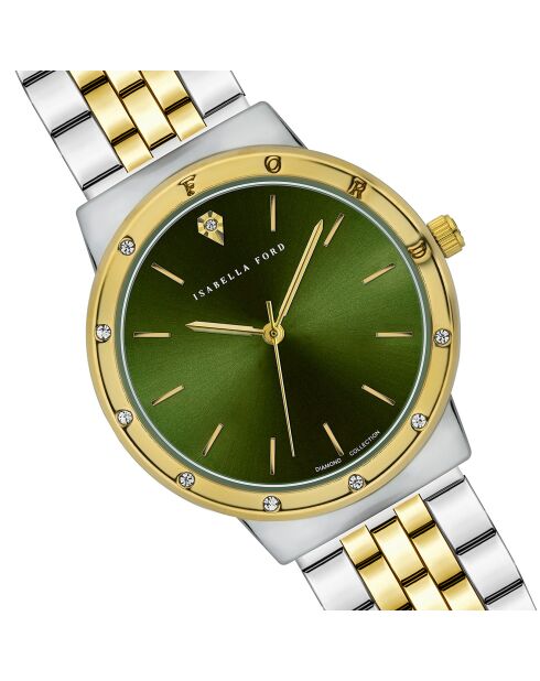 Montre Olympe en Acier & Diamant doré/argenté