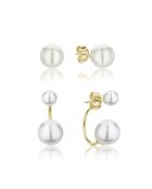 Set Boucles d'oreilles Agata en Acier & Perle de coquillage doré