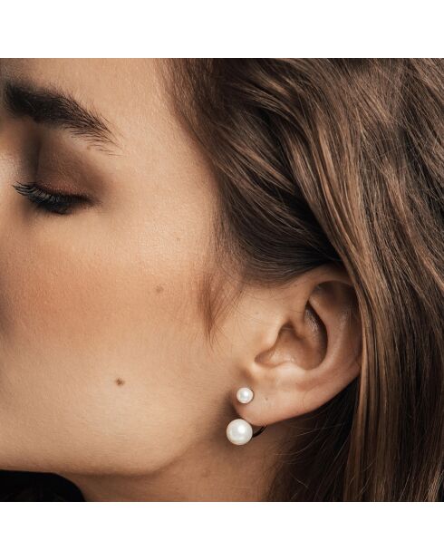 Set Boucles d'oreilles Agata en Acier & Perle de coquillage doré