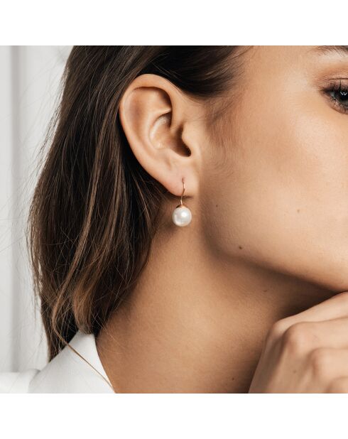 Bracelet & Boucles d'oreilles Linda en Acier & Perle de coquillage rose doré
