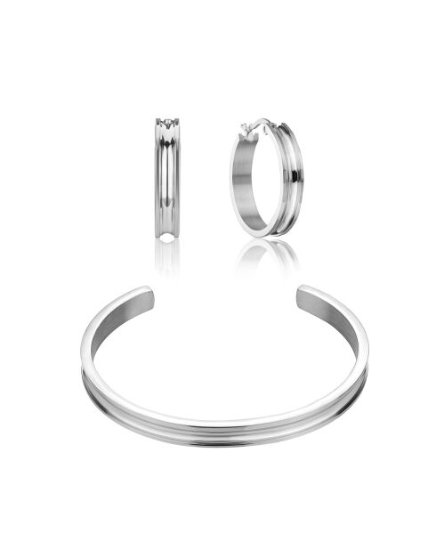 Bracelet & Boucles d'oreilles Angel en Acier argentés