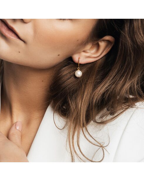 Collier & Boucles d'oreilles Lea en Acier & Perle de coquillage dorés