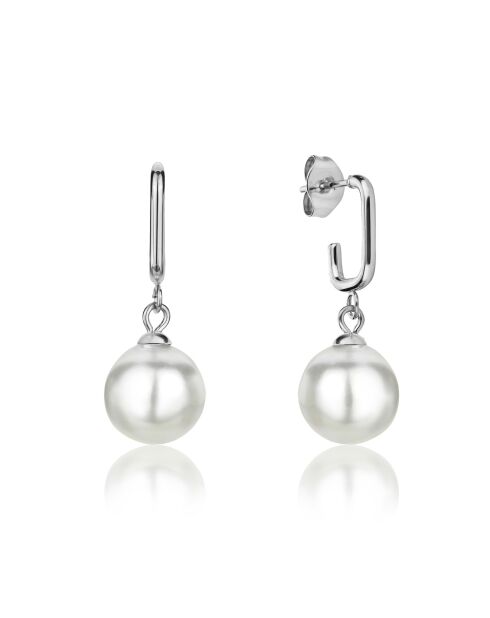 Collier & Boucles d'oreilles Lea en Acier & Perle de coquillage argentés