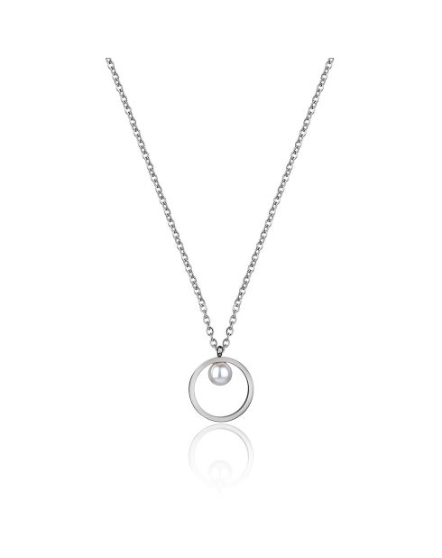 Collier & Boucles d'oreilles Lea en Acier & Perle de coquillage argentés