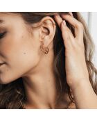 Set Boucles d'oreilles Diane en Acier & Perle de coquillage rose doré