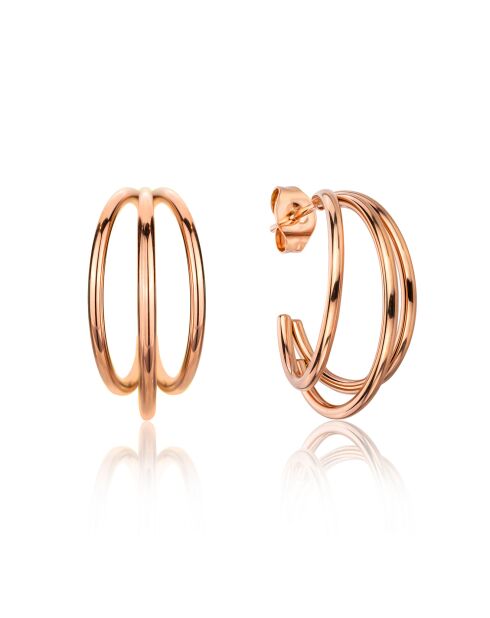Set Boucles d'oreilles Diane en Acier & Perle de coquillage rose doré