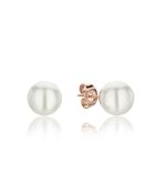 Set Boucles d'oreilles Diane en Acier & Perle de coquillage rose doré