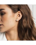 Set Boucles d'oreilles Diane en Acier & Perle de coquillage argenté
