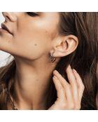 Set Boucles d'oreilles Diane en Acier & Perle de coquillage argenté