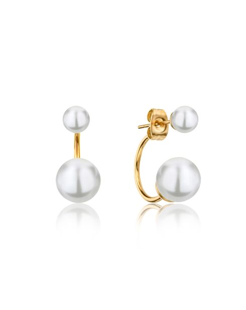 Montre & Boucles d'oreilles Selene en Acier & Diamant dorées