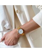 Montre & Boucles d'oreilles Selene en Acier & Diamant dorées